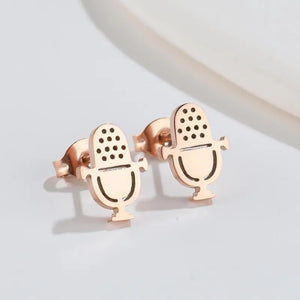 Microphone Earrings (Rose Gold) Blu Spot Inc.