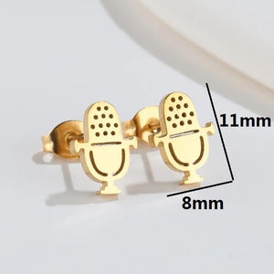 Microphone Earrings (Golden) Blu Spot Inc.