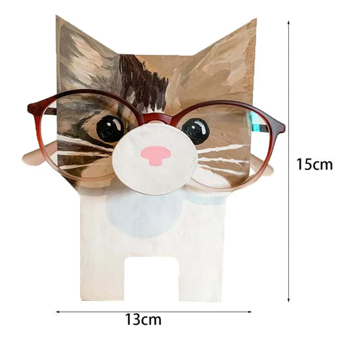  Blu Spot Inc. Cute Cat Eyeglasses / Jewelry Wood Stand