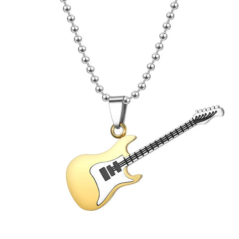 Blu Spot Inc. Golden Electric Guitar Necklace
