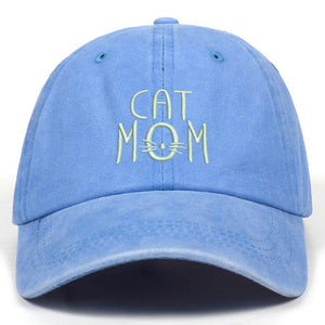 Mustache Cat Mom Blue Cap Blu Spot Inc.