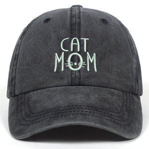 Mustache Cat Mom Black Cap Blu Spot Inc.