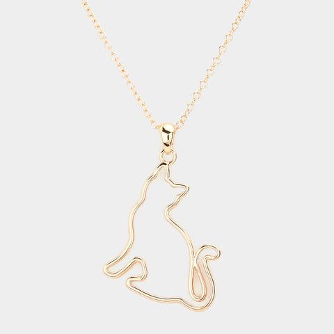  Blu Spot Inc. Golden Cat Silhouette Necklace