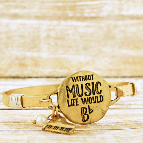  Blu Spot Inc. Without Music Life Would Bb (Flat) Bracelet