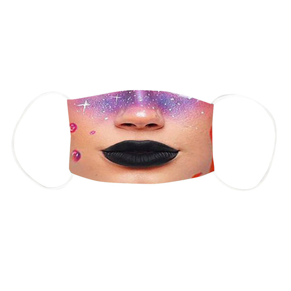 Black Lips Printed Face Mask Cover Blu Spot Inc.