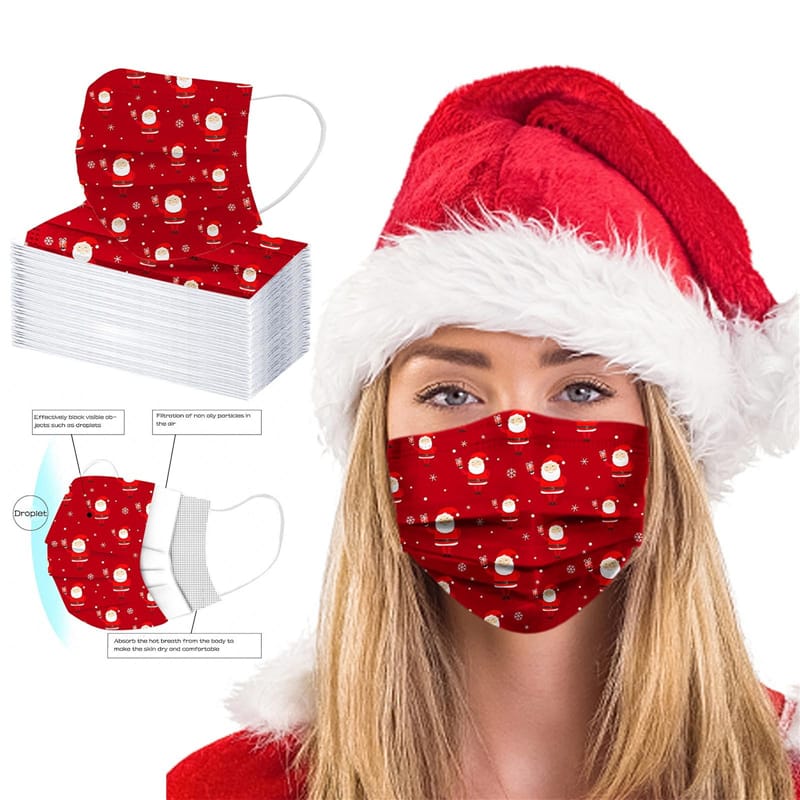 Christmas Santa Disposable Face Cover (10 Pack) Blu Spot Inc.