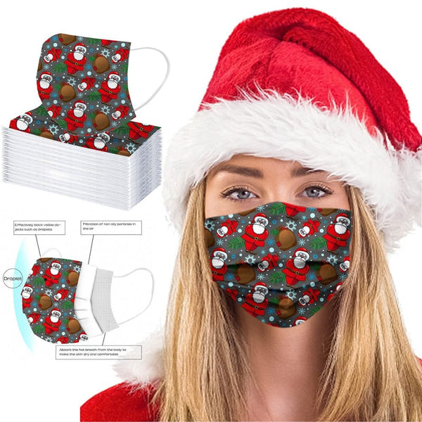 Christmas Santa Bag Disposable Face Cover (10 Pack) Blu Spot Inc.
