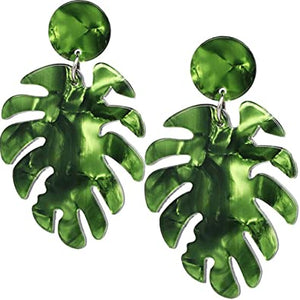Green Palm Leaves Earrings Blu Spot Inc.