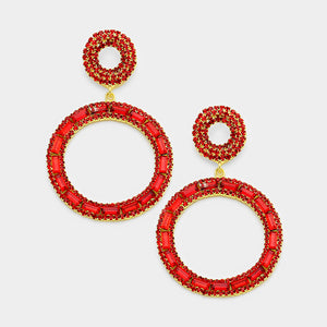 Round Red Drop Earrings Blu Spot Inc.