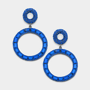 Round Royal Blue Drop Earrings Blu Spot Inc.