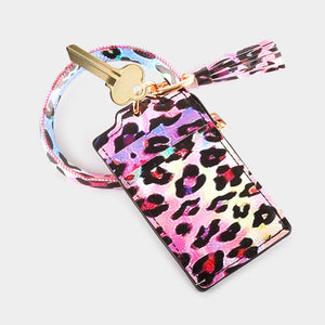 Leopard Tie Dye Wrist Keychain Card Holder Blu Spot Inc.