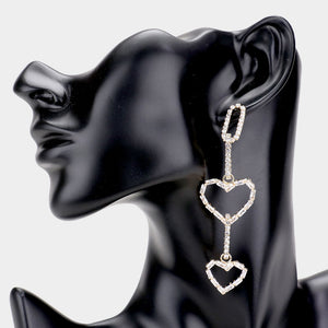 Heart Chains Golden Statement Earrings Blu Spot Inc.
