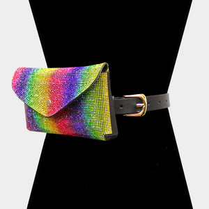 Rainbow Rhinestones Belt Bag Blu Spot Inc.