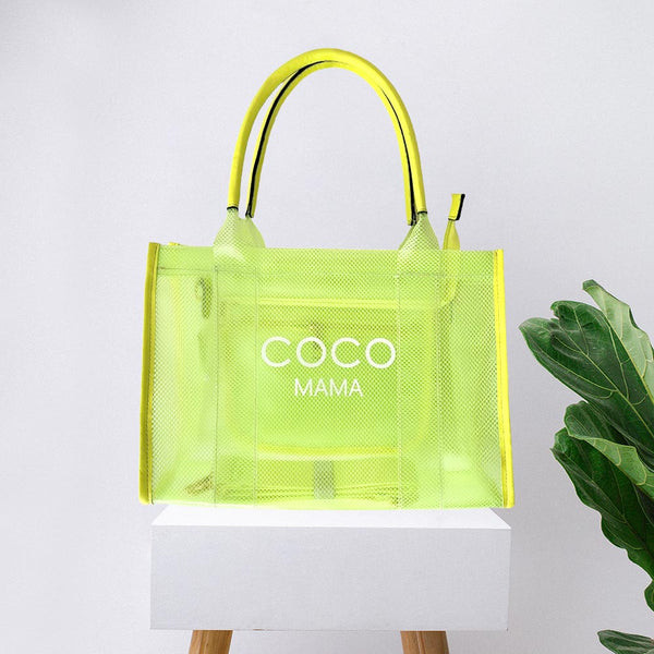 Coco Mama Translucent Neon Yellow Tote / Crossbody Blu Spot Inc.
