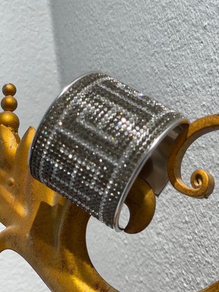 Rhinestones Silver Cuff Bracelet Blu Spot Inc.