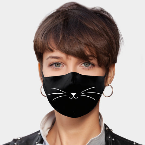  Blu Spot Inc. Black Cat Printed Face Mask Cover (Filter Pocket + 1 Filter Included)