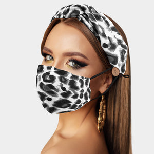 Leopard Skin Print Headband & Mask Cover (Filter Pocket + 1 Filter Included) Blu Spot Inc.