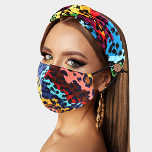 Colorful Leopard Headband & Cover (Filter Pocket + 1 Filter Included) Blu Spot Inc.