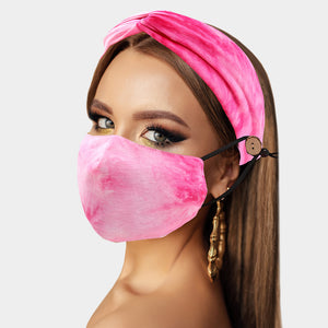 Tie Dye Pink Headband & Cover (Filter Pocket + 1 Filter Included) Blu Spot Inc.