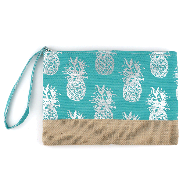 Pineapple Canvas Wristlet Bag Blu Spot Inc.