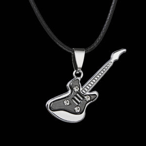 Rockin' Guitar Gun Black Small Pendant Necklace Blu Spot Inc.