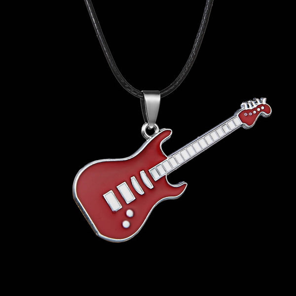 Rockin' Guitar Red Pendant Necklace Blu Spot Inc.