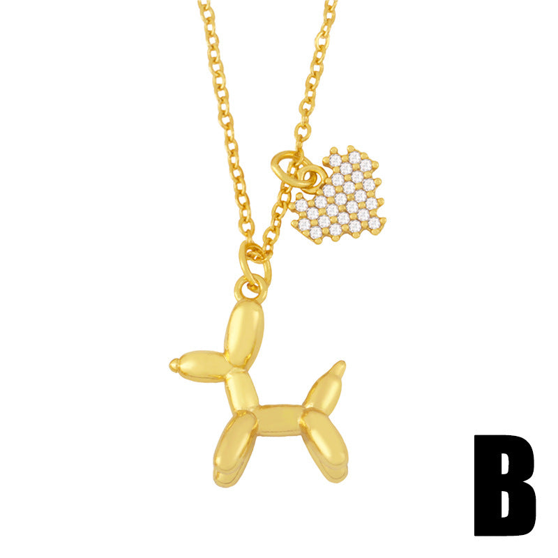 Balloon Dog Heart Necklace B Blu Spot Inc.