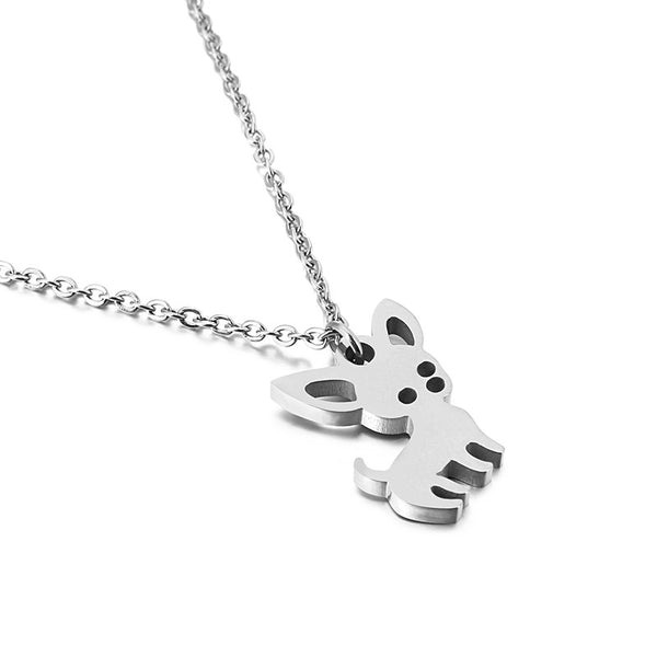 Silver Chihuahua Stainless Steel Necklace Blu Spot Inc.