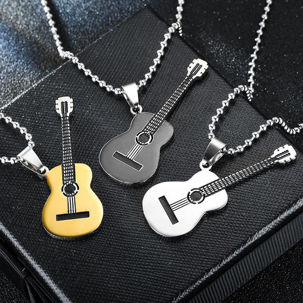 Golden Classical Spanish Guitar Necklace Blu Spot Inc.