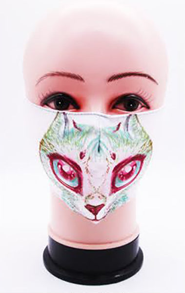 Big Eyes Cat Face Mask Cover Blu Spot Inc.