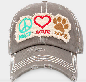 Peace Love Dogs Cap (Gray) Blu Spot Inc.