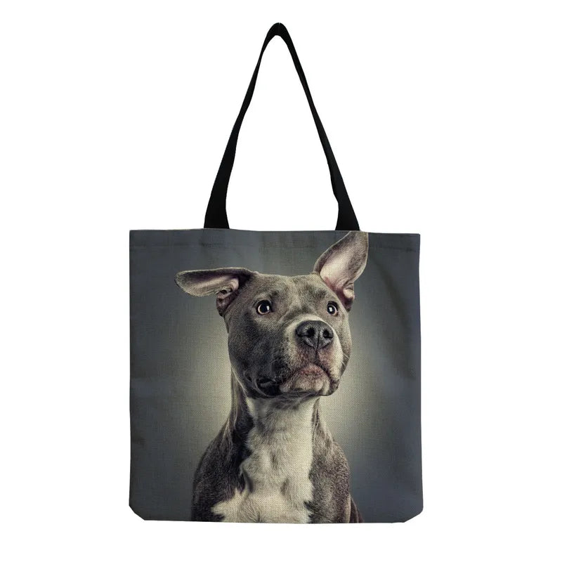 Canvas Pit Bull Shopping Tote