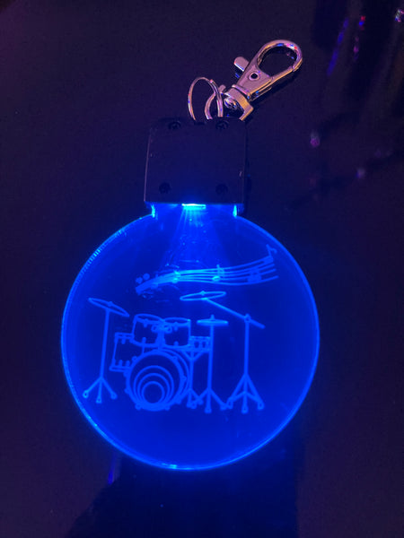 Drum Kit Neon LED Keychain Blu Spot Inc.