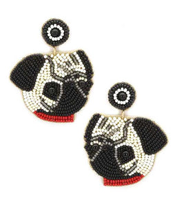 Pug Beads Earrings Blu Spot Inc.