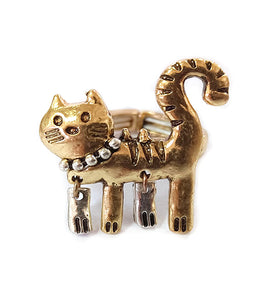 Glamorous Cat Golden Stretch Ring Blu Spot Inc.