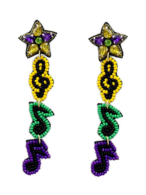 Music Colorful Beads Handmade Earrings