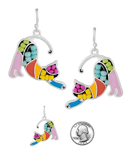 Playful Colorful Cat Earrings Blu Spot Inc.