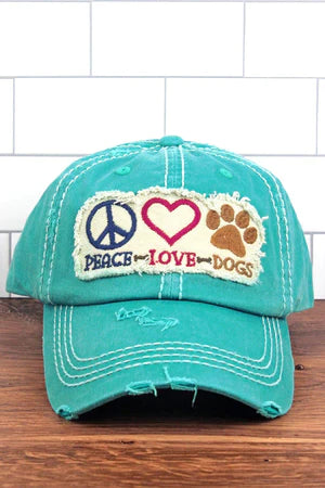 Peace Love Dogs Cap (Turquoise) Blu Spot Inc.